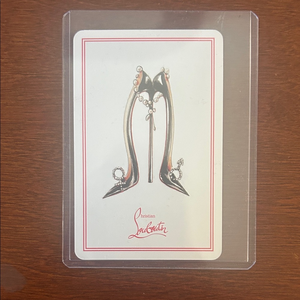 Christian Louboutin High Heels Art Card with Black and Silver Accents